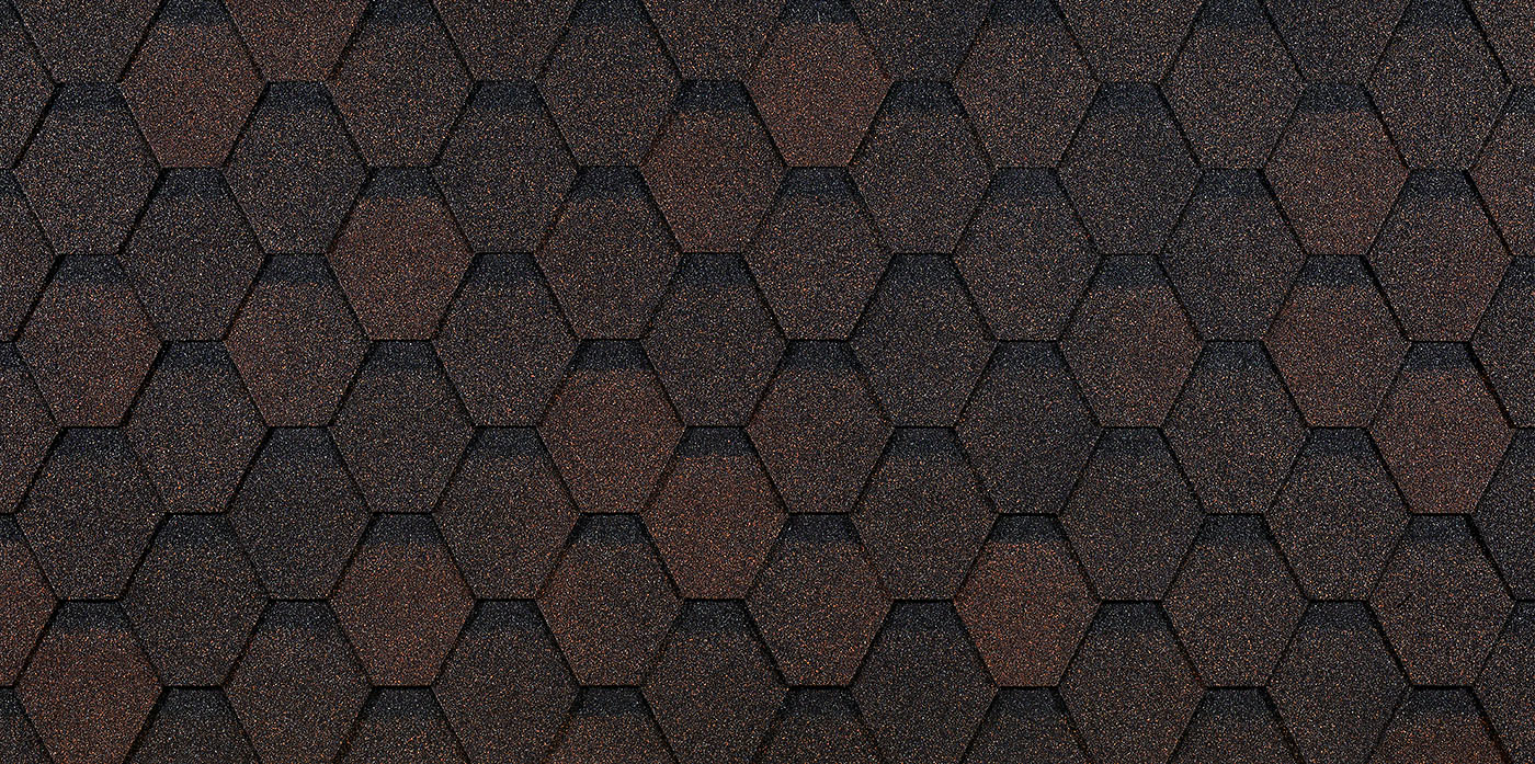Гибкая черепица Docke Eurasia Шестигранник, Коричневый