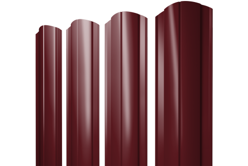 Штакетник Круглый фигурный 0.5 Satin RAL 3005 красное вино