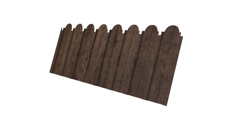 Профнастил C10A фигурный 0,45 Print Elite с пленкой Antique Wood TwinColor