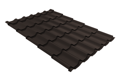 Металлочерепица классик Grand Line 0.5 PurLite Мatt RR 32 темно-коричневый