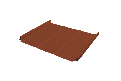 Кликфальц Pro Line Grand Line 0,5 Satin с пленкой на замках RAL 8004 терракота