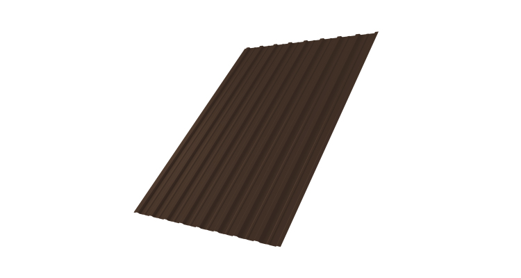 Профнастил С10A Grand Line 0,5 GreenCoat Pural BT RR 887 шоколадно-коричневый
