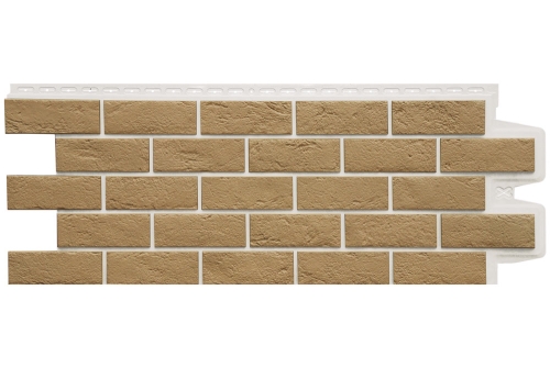 Фасадная панель GL Состаренный кирпич Design Plus солома с белым швом