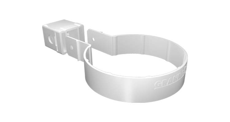 Хомут трубы Kliker ПВХ Grand Line Premium белый (инд.упак.) (RAL 9003)