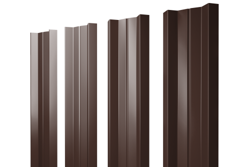 Штакетник М-образный A с прямым резом 0.45 PE RAL 8017 шоколад