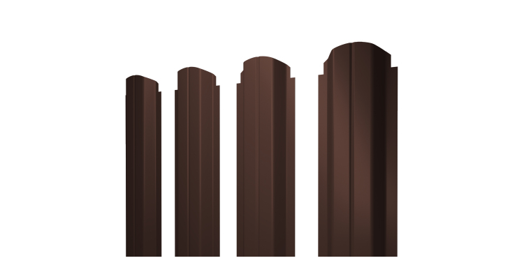 Штакетник П-образный A фигурный 0,5 Satin RAL 8017 шоколад