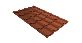 Металлочерепица камея Grand Line 0,45 Drap TR RAL 8004 терракота