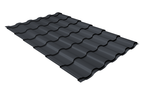 Металлочерепица кредо Grand Line 0,5 PurPro RAL 7024 мокрый асфальт