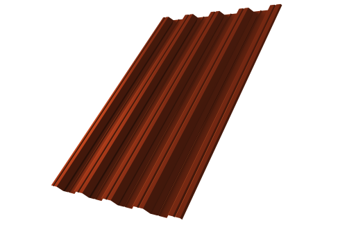 Профнастил НС44 0,5 Satin RAL 3009 оксидно-красный