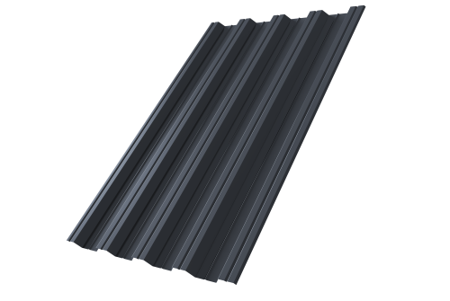 Профнастил НС44 Grand Line 0,5 Drap RAL 7024 мокрый асфальт