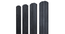 Штакетник Twin фигурный 0,45 Print Premium Grey Wood TwinColor