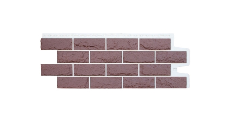 Фасадная панель GL Колотый камень Design Plus каштан с белым швом