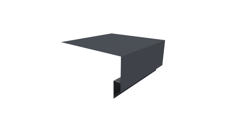 Планка околооконная сложная Экобрус Grand Line 200х75х25 0,45 Drap TwinColor RAL 7024 мокрый асфальт (2м)