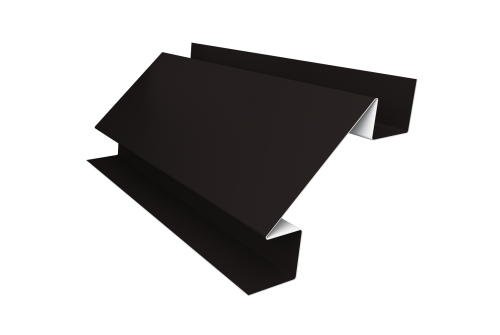 Угол внутренний сложный 75мм 0,45 PE с пленкой RAL 9005 черный (3м)