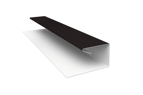 Планка П-образная завершающая сложная (КД) 0,5 Satin с пленкой RAL 9005 черный (2м)