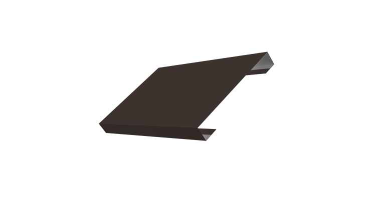 Ламель лицевая 150 забора жалюзи Texas стартовая/финишная для калиток и ворот 0.45 Drap TR с пленкой RR 32 темно-коричневый