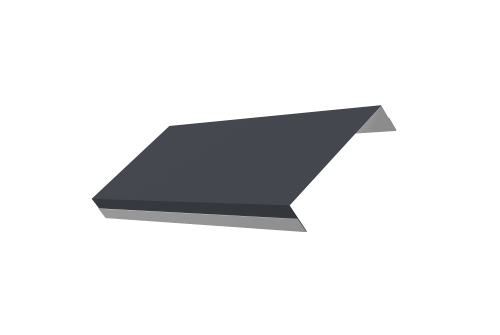 Ламель обратная 125 забора жалюзи Texas стартовая/финишная для калиток и ворот 0,5 Satin Matt с пленкой RAL 7024 мокрый асфальт