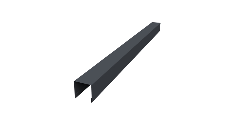 Планка вертикальная лицевая для забора жалюзи Palermo 0,45 PE-Double RAL 7024 мокрый асфальт (1,8м)