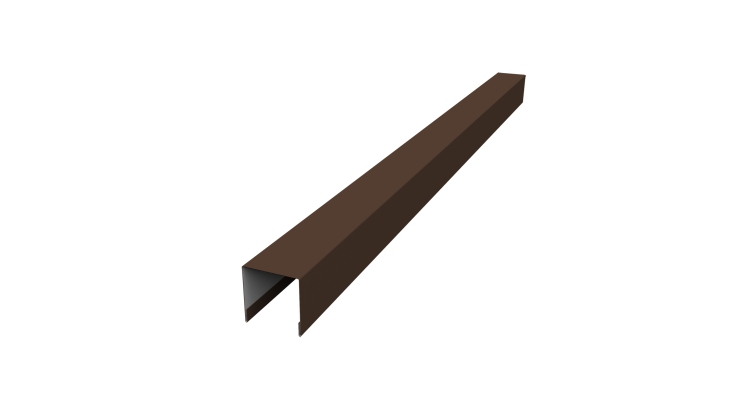 Планка вертикальная лицевая для забора жалюзи Palermo 0,5 PurPro Matt 275 RAL 8017 шоколад (2м)