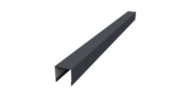 Планка вертикальная лицевая для забора жалюзи Palermo 0,45 PE RAL 7024 мокрый асфальт (3м)