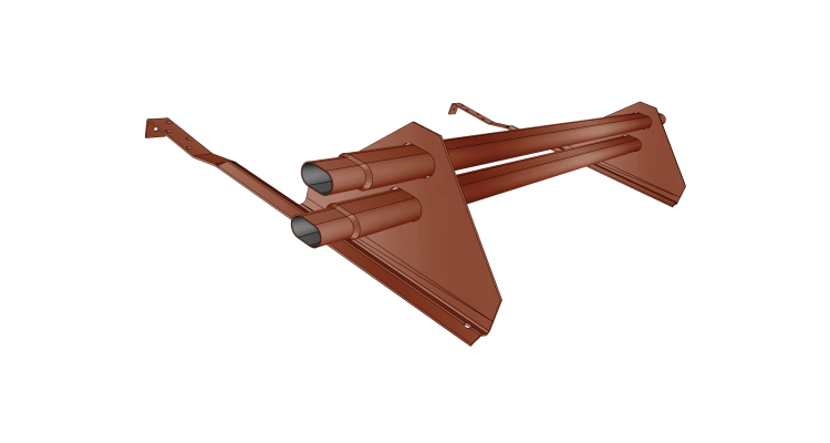 Снегозадержатель трубчатый для натуральной черепицы Стандарт RAL 8004 1м (профиль до 50мм)