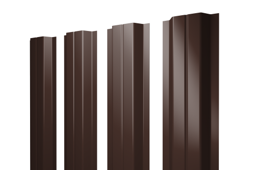 Штакетник П-образный А с прямым резом 0,4 PE RAL 8017 шоколад